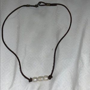 trendy 3 pearl necklace